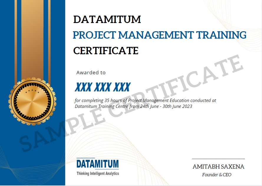Sample PMP Certificate